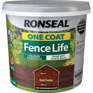 Ronseal One Coat Fence Life Wood Paint Brown 5L