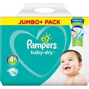 Pampers Baby Dry Size 4+ Nappies for Toddlers and Older Babies
